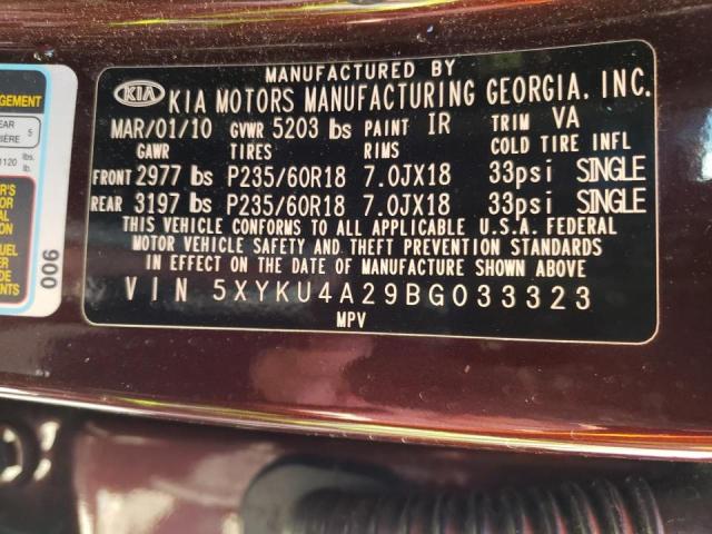 Photo 10 from auction – 2011 KIA SORENTO EX with VIN 5XYKU4A29BG033323