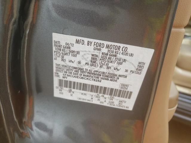 Photo 10 from auction – 2012 FORD ESCAPE LIM with VIN 1FMCU0EG6CKC78252