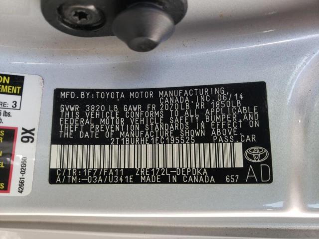 Photo 10 from auction – 2014 TOYOTA COROLLA L with VIN 2T1BURHE1EC195525