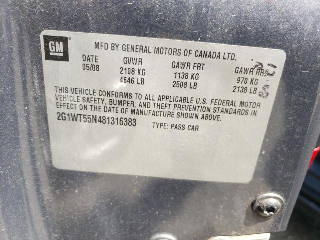 Photo 10 from auction – 2008 CHEVROLET IMPALA LT with VIN 2G1WT55N481316383