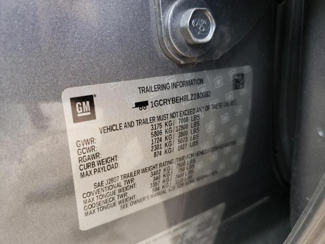 Photo 10 from auction – 2020 CHEVROLET SILVERADO with VIN 1GCRYBEH8LZ280082