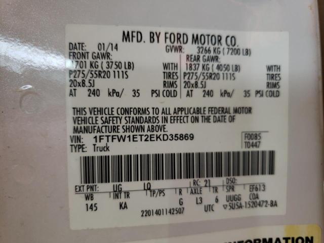Photo 10 from auction – 2014 FORD F150 SUPER with VIN 1FTFW1ET2EKD35869