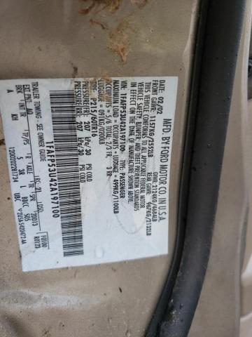 Photo 10 from auction – 2002 FORD TAURUS SE with VIN 1FAFP53U42A197100