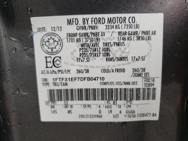 Photo 10 from auction – 2013 FORD F150 SUPER with VIN 1FTFX1EF7DFB04710