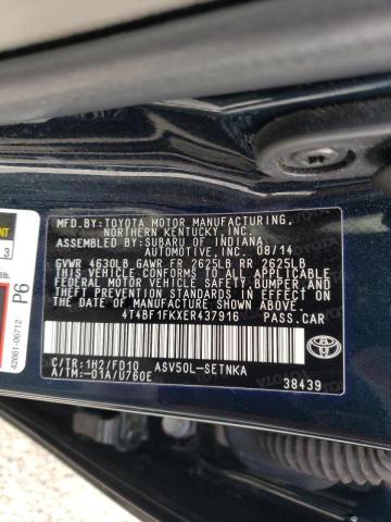 Photo 10 from auction – 2014 TOYOTA CAMRY L with VIN 4T4BF1FKXER437916