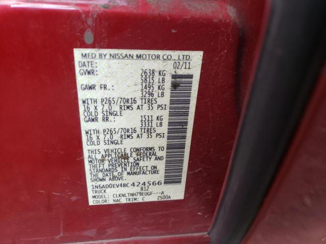 Photo 10 from auction – 2011 NISSAN FRONTIER S with VIN 1N6AD0EV4BC424566