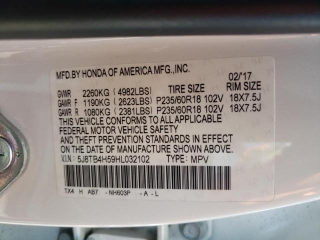 Photo 10 from auction – 2017 ACURA RDX TECHNO with VIN 5J8TB4H59HL032102