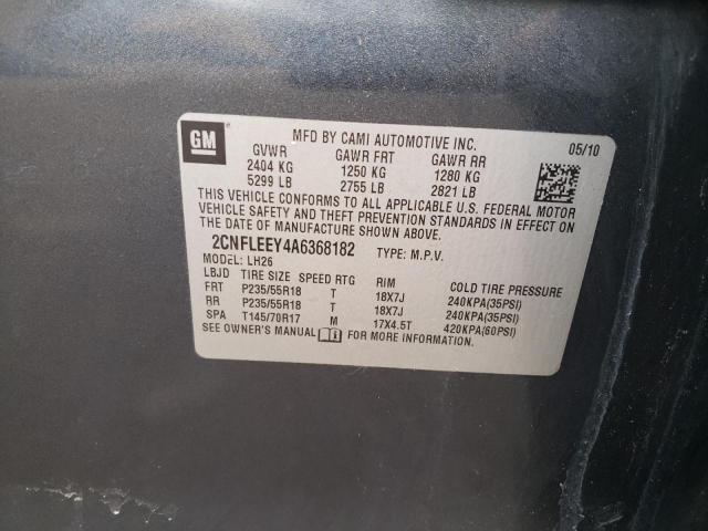 Photo 10 from auction – 2010 CHEVROLET EQUINOX LT with VIN 2CNFLEEY4A6368182