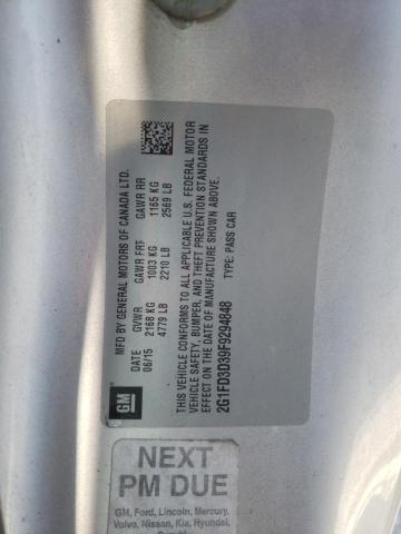 Photo 10 from auction – 2015 CHEVROLET CAMARO LT with VIN 2G1FD3D39F9294848
