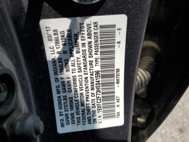 Photo 10 from auction – 2017 HONDA CIVIC EX with VIN 19XFC2F73HE041596