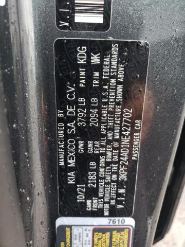 Photo 10 from auction – 2022 KIA FORTE FE with VIN 3KPF24AD1NE427702