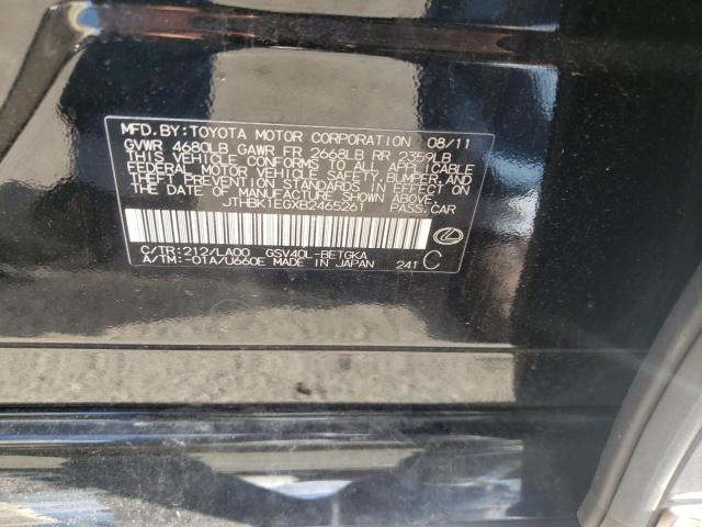 Photo 10 from auction – 2011 LEXUS ES 350 with VIN JTHBK1EGXB2465261
