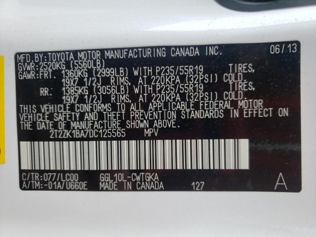 Photo 10 from auction – 2013 LEXUS RX 350 with VIN 2T2ZK1BA7DC125565