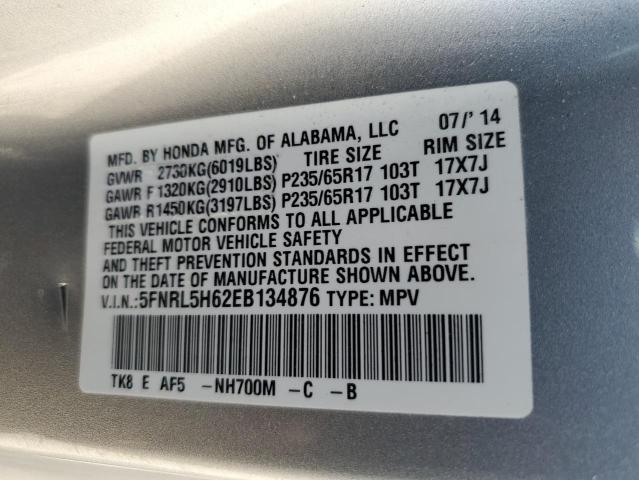 Photo 10 from auction – 2014 HONDA ODYSSEY EX with VIN 5FNRL5H62EB134876