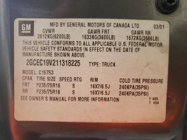 Photo 10 from auction – 2001 CHEVROLET SILVERADO with VIN 2GCEC19V211318225