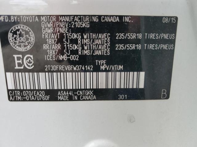 Photo 10 from auction – 2015 TOYOTA RAV4 LIMIT with VIN 2T3DFREV6FW374142