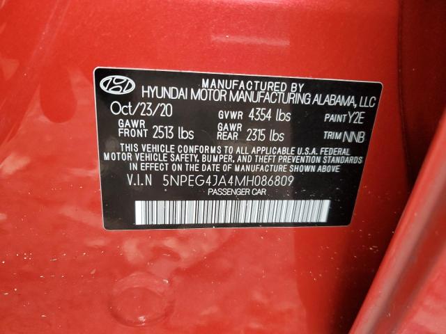 Photo 10 from auction – 2021 HYUNDAI SONATA SE with VIN 5NPEG4JA4MH086809