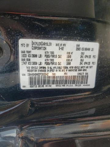 Photo 10 from auction – 2002 DODGE DURANGO SL with VIN 1B4HS48N62F203542