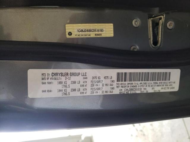 Photo 10 from auction – 2012 JEEP COMPASS SP with VIN 1C4NJDBB6CD616193