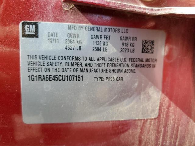 Photo 10 from auction – 2012 CHEVROLET VOLT with VIN 1G1RA6E45CU107151