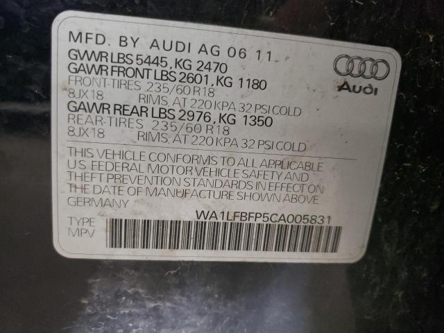 Photo 10 from auction – 2012 AUDI Q5 PREMIUM with VIN WA1LFBFP5CA005831