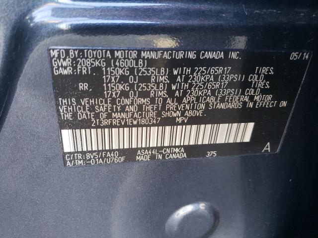 Photo 10 from auction – 2014 TOYOTA RAV4 XLE with VIN 2T3RFREV1EW180347