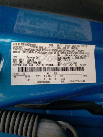 Photo 10 from auction – 2012 FORD FOCUS SE with VIN 1FAHP3F26CL246374