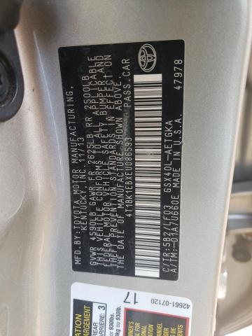 Photo 10 from auction – 2014 TOYOTA AVALON BAS with VIN 4T1BK1EBXEU086593