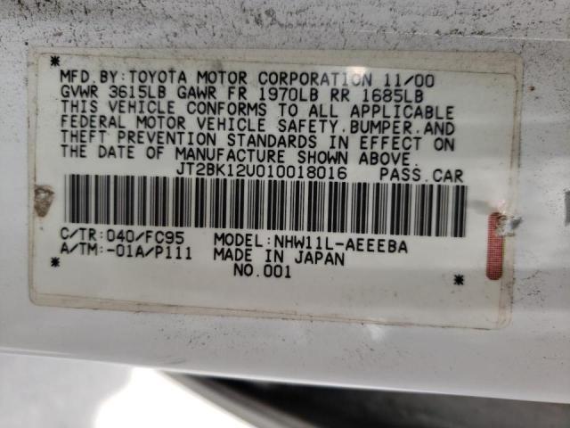 Photo 10 from auction – 2001 TOYOTA PRIUS with VIN JT2BK12U010018016