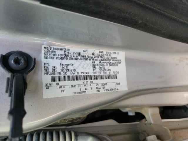 Photo 10 from auction – 2012 FORD FOCUS SEL with VIN 1FAHP3M26CL303191