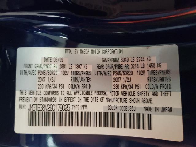 Photo 10 from auction – 2009 MAZDA CX-9 with VIN JM3TB38V290179025