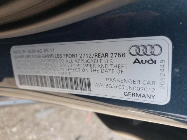 Photo 10 from auction – 2012 AUDI A6 with VIN WAUBGAFC7CN007012