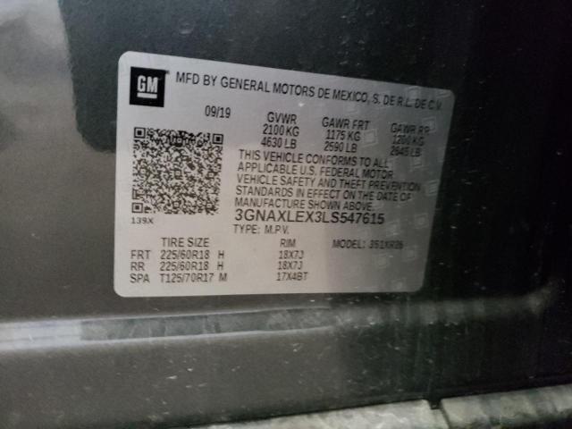 Photo 10 from auction – 2020 CHEVROLET EQUINOX LT with VIN 3GNAXLEX3LS547615