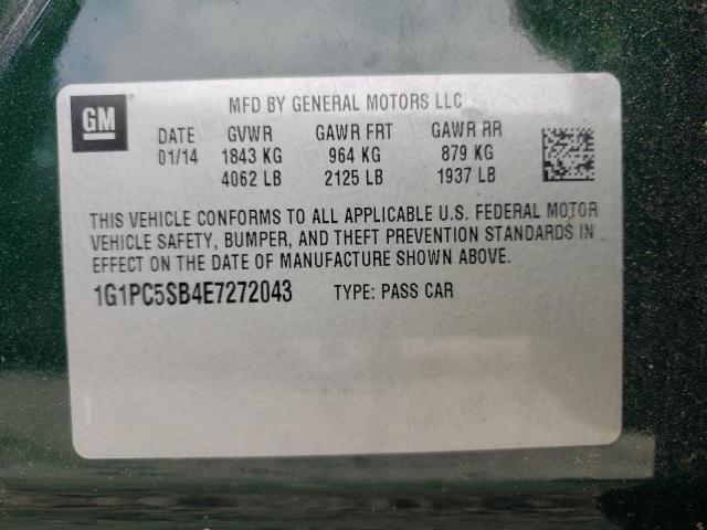 Photo 10 from auction – 2014 CHEVROLET CRUZE LT with VIN 1G1PC5SB4E7272043