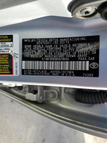 Photo 10 from auction – 2013 TOYOTA CAMRY L with VIN 4T1BF1FK5DU678050
