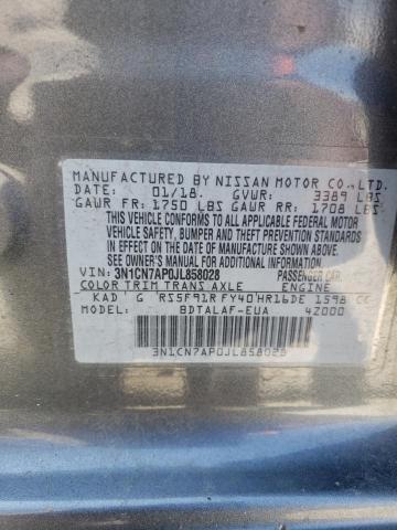 Photo 10 from auction – 2018 NISSAN VERSA S with VIN 3N1CN7AP0JL858028