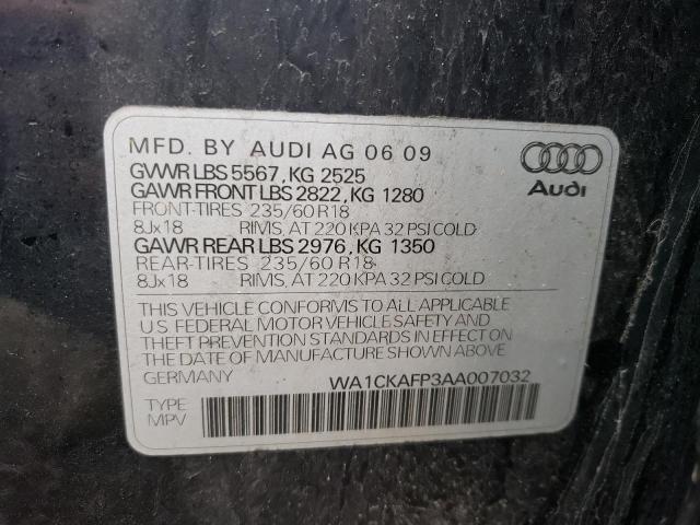 Photo 10 from auction – 2010 AUDI Q5 PREMIUM with VIN WA1CKAFP3AA007032