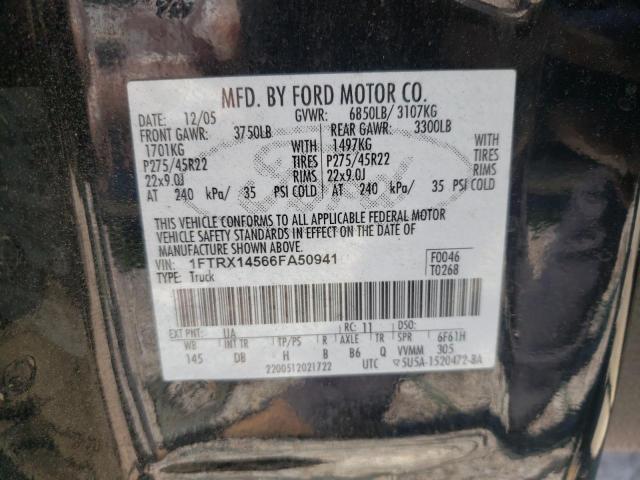 Photo 10 from auction – 2006 FORD F150 with VIN 1FTRX14566FA50941