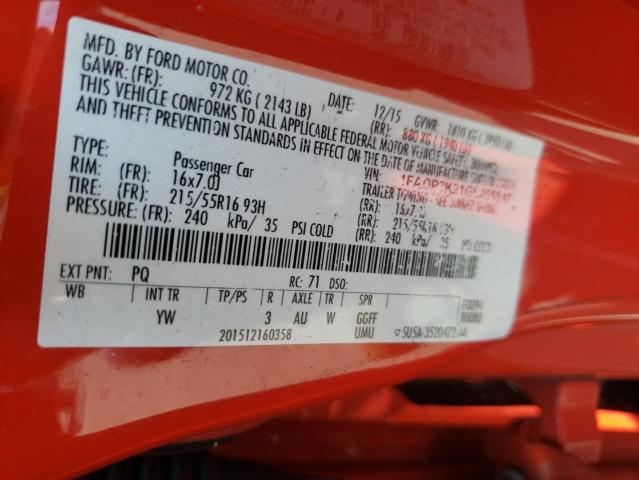 Фото 10 с аукциона – 2016 FORD FOCUS SE с VIN 1FADP3K21GL255543