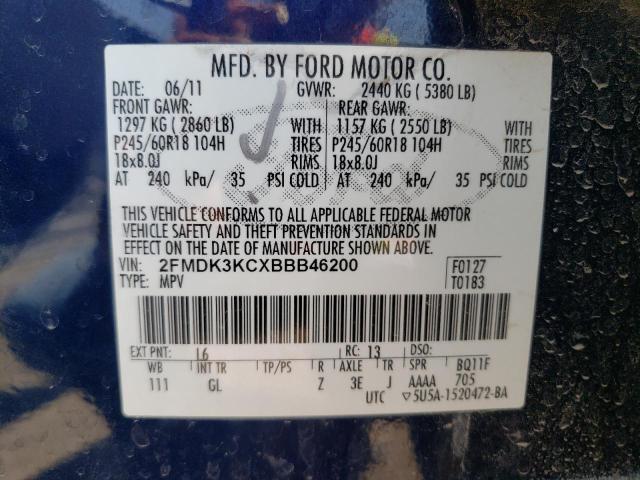 Photo 10 from auction – 2011 FORD EDGE LIMIT with VIN 2FMDK3KCXBBB46200