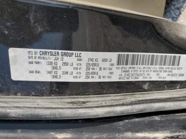 Photo 10 from auction – 2012 CHRYSLER TOWN AND C with VIN 2C4RC1BG7CR423473