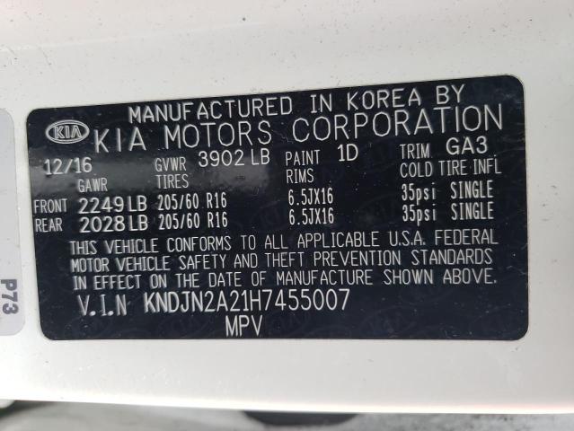 Photo 10 from auction – 2017 KIA SOUL with VIN KNDJN2A21H7455007