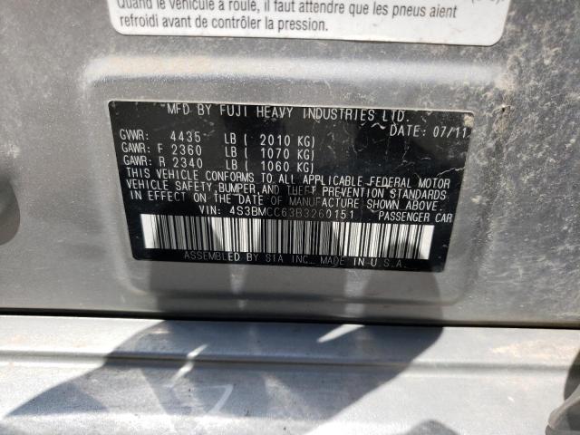 Photo 10 from auction – 2011 SUBARU LEGACY 2.5 with VIN 4S3BMCC63B3260151