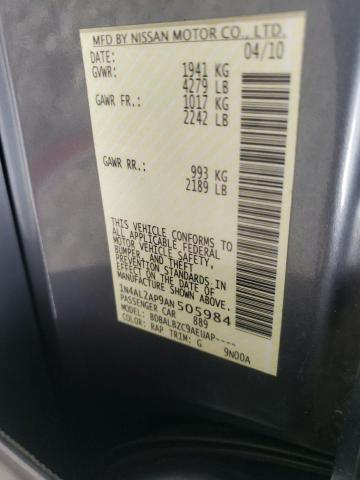 Photo 10 from auction – 2010 NISSAN ALTIMA BAS with VIN 1N4AL2AP9AN505984