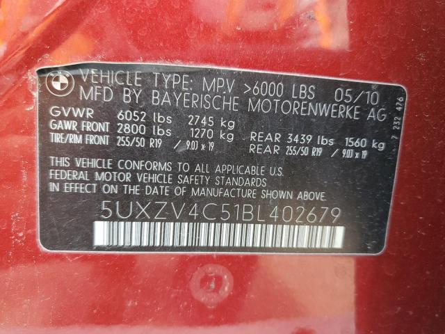Photo 10 from auction – 2011 BMW X5 XDRIVE3 with VIN 5UXZV4C51BL402679