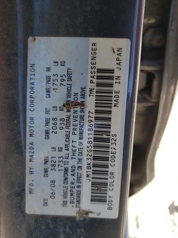 Zdjęcie 10 z aukcji – 2008 MAZDA 3 I z VIN JM1BK32G581186977