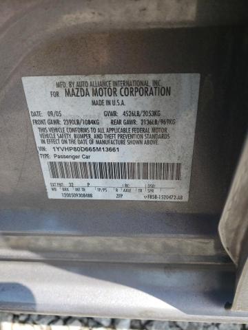 Photo 10 from auction – 2006 MAZDA 6 S with VIN 1YVHP80D665M13661