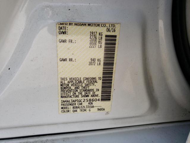 Photo 10 from auction – 2016 NISSAN ALTIMA 2.5 with VIN 1N4AL3AP5GC258604