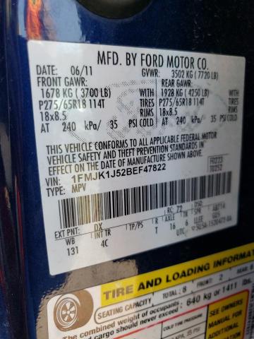 Photo 10 from auction – 2011 FORD EXPEDITION with VIN 1FMJK1J52BEF47822