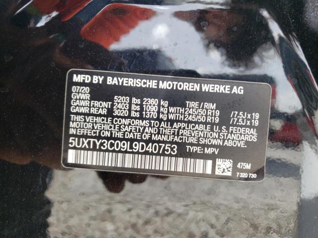 Photo 10 from auction – 2020 BMW X3 SDRIVE3 with VIN 5UXTY3C09L9D40753
